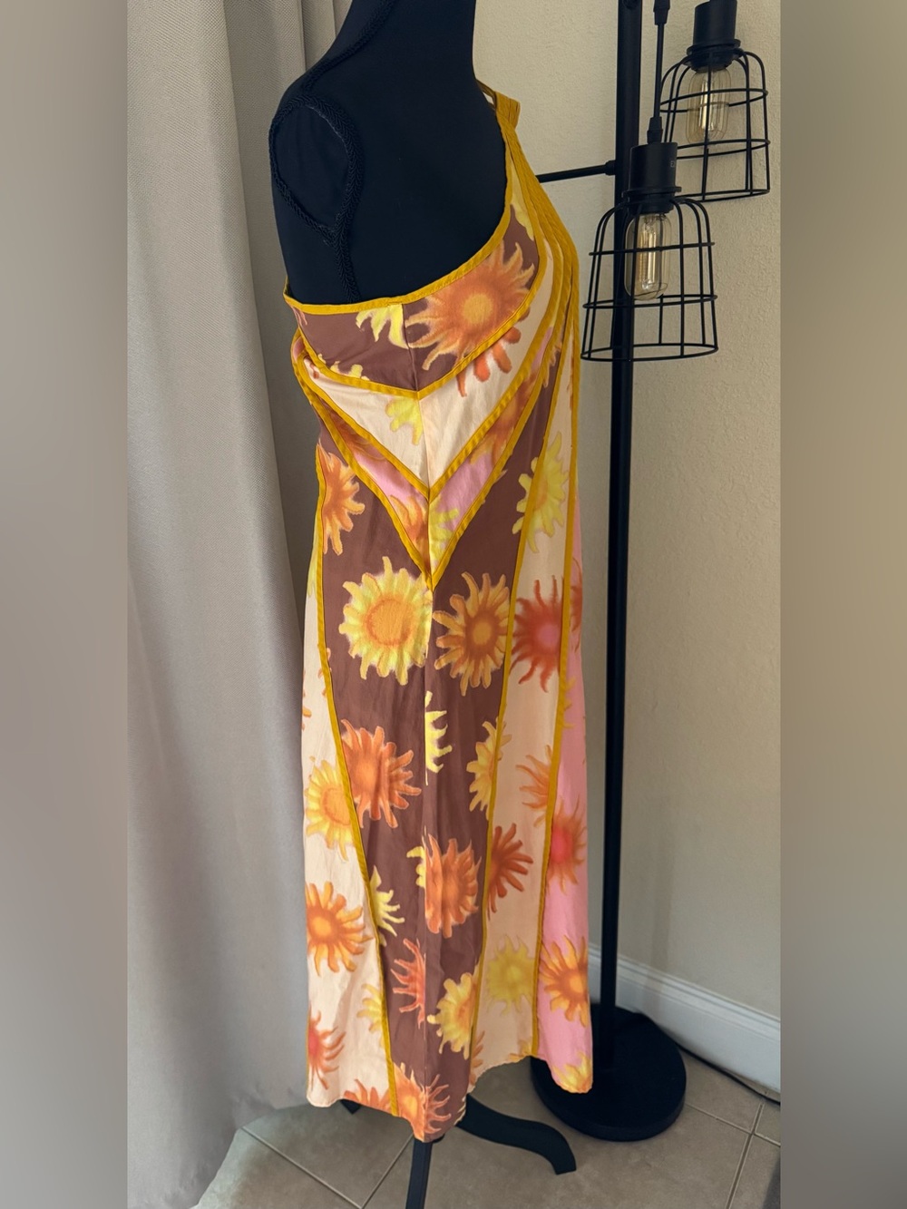 FARM Rio Anthropologie One Shoulder Sun Print Dress XS Petite - Picture 6 of 14